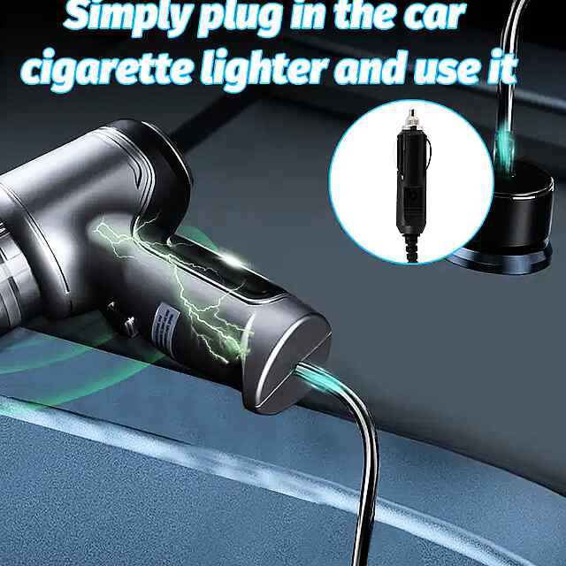 2-в-1 Компресор   Пилосос: Чистка авто, ПК, електроніки! 120 Вт, щітки, насадки. Зробіть чистку легкою! - 3 фото товару