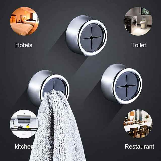 Самоклеючі гачки для рушників 3 шт. 4,2×2,2 см, білі ???????? Без свердління