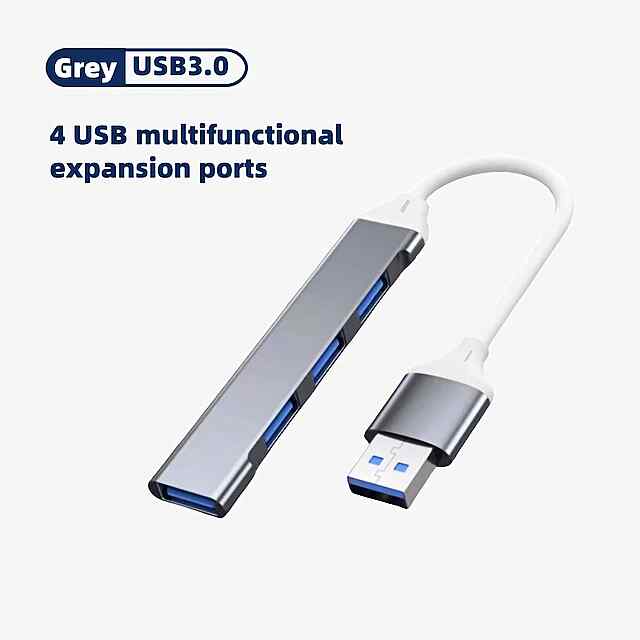 4-портовий USB Hub: Стильний алюмінієвий розгалужувач для ПК/ноутбука