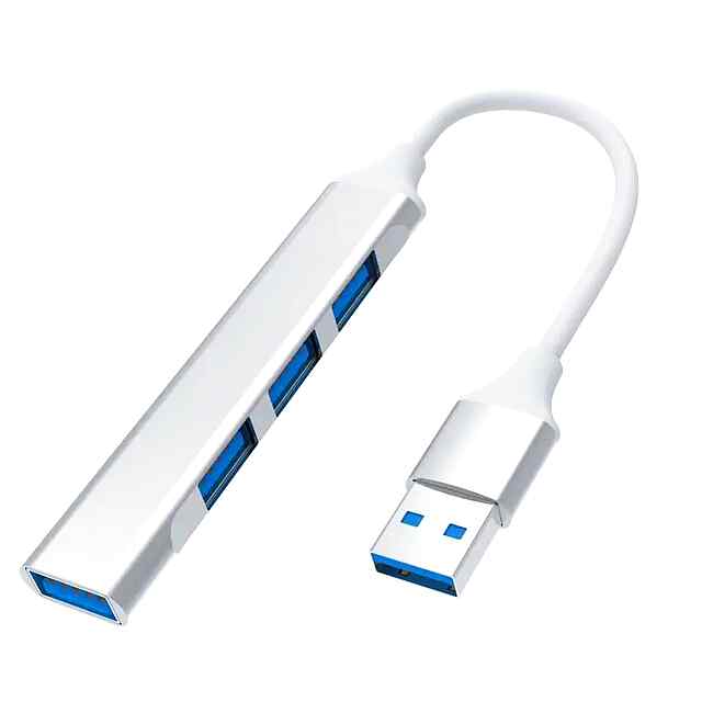 Алюмінієвий 4-портовий USB hub-адаптер для ноутбука та ПК