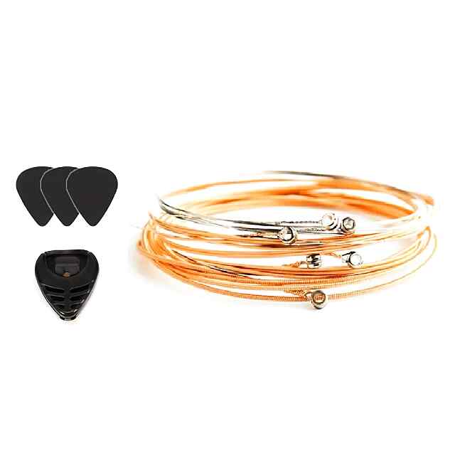 Мідні струни для акустик-гітари 6шт   Медіаторниця та 3 медіатора в подарунок