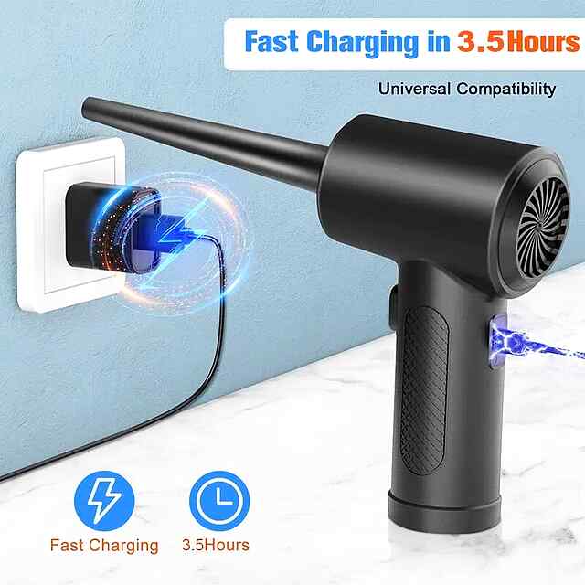 Air Duster - Акумуляторний компресор для очищення пилу від 43000 до 50000 об/хв з LED-підсвіткою. Новий, зі знижкою на упаковці. - 3 фото товару