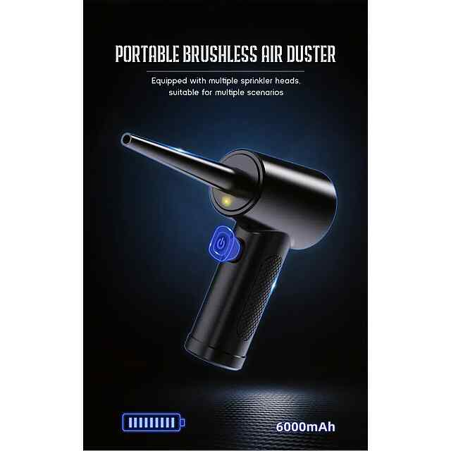 Air Duster Бездротовий Компресор для продування ПК (51000 об/хв) LED підсвічуванням - 3 фото товару