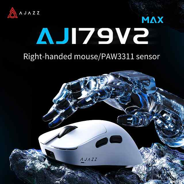 AJAZZ AJ179V2 MAX - Бездротова ігрова миша з сенсором PAW3395 та DPI до 12000