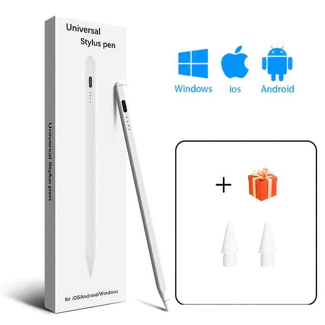 Стилус універсальний для Android, iOS, Huawei Xiaomi - білий/чорний   наконечник