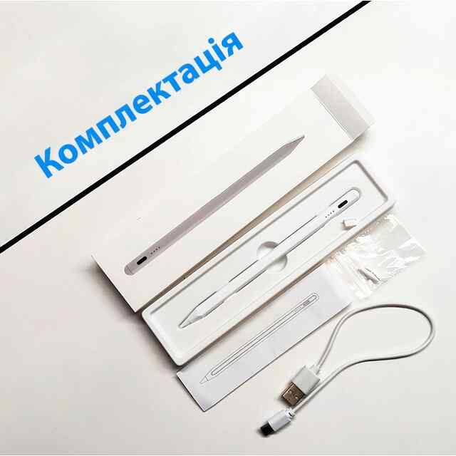 Активний стілус Android IOS Windows для iPad Huawei Xiaomi універсальний білий/чорний. Лист, малювання, нотатки. Бездротовий. Робочий час:4-8 год. Запасні наконечники. Сертифіковано RoHS. - 2 фото товару