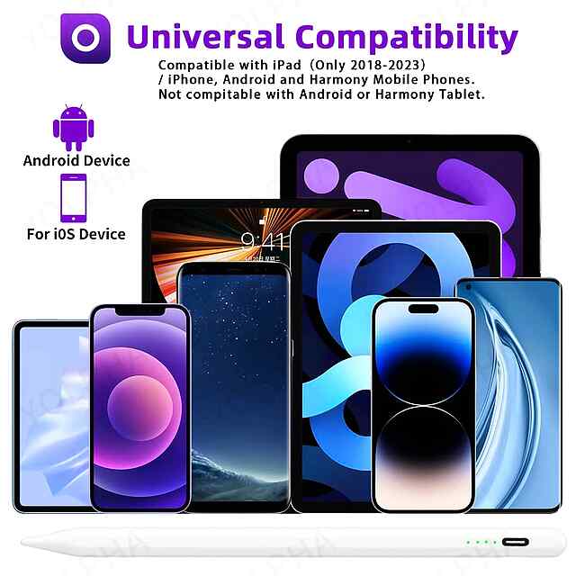 Активний стілус для Android, iOS, Windows, iPad, Huawei/Xiaomi, малюнки та нотатки - 1 фото товару