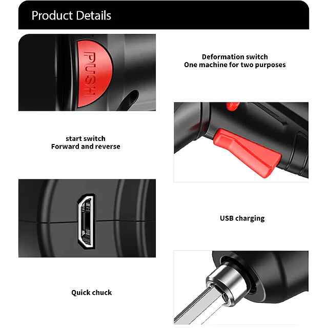 Акумуляторна викрутка бездротова, LED підсвічування 3.6V 1800mAh 250об/хв - 3 фото товару