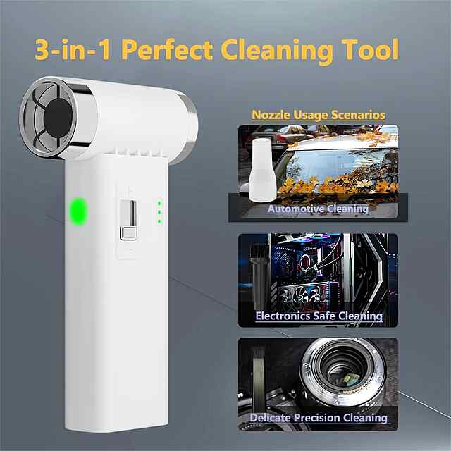 Акумуляторний компресор Air Duster 110000 об/хв — повітродув від пилу для ПК та техніки - 3 фото товару