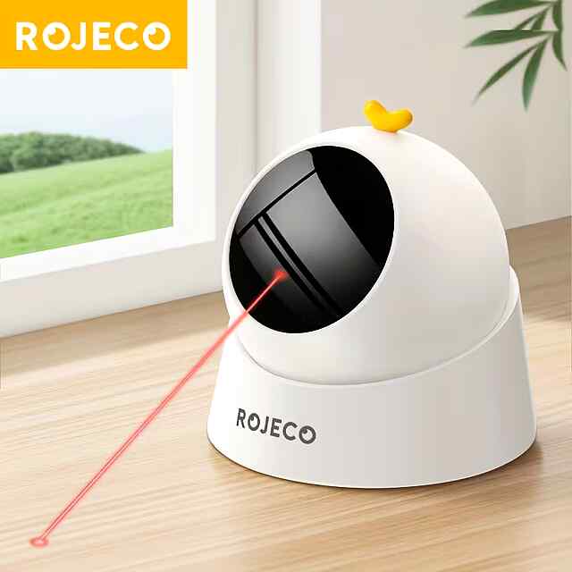 Автоматична лазерна іграшка для котів з 3 режимами швидкості, регулюванням кута, таймером та зарядкою USB.