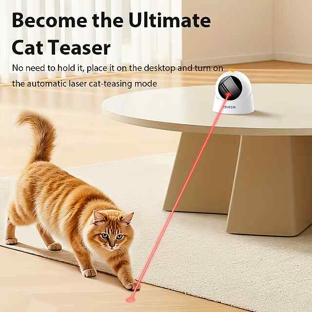 Автоматична лазерна іграшка для кішок з 3 швидкостями та регулюванням кута. Заряджається через USB. Купити в Україні. - 1 фото товару
