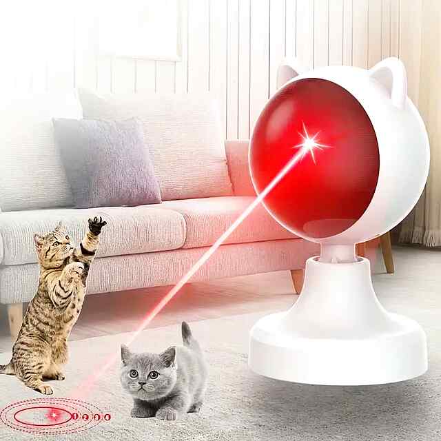 Автоматична лазерна іграшка для котів, регул. швидкості, обертання, увімкн/вимкн, перезаряджається