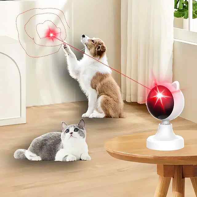 Автоматична лазерна іграшка для котів (3 режими швидкості)   регулювання кута - 3 фото товару