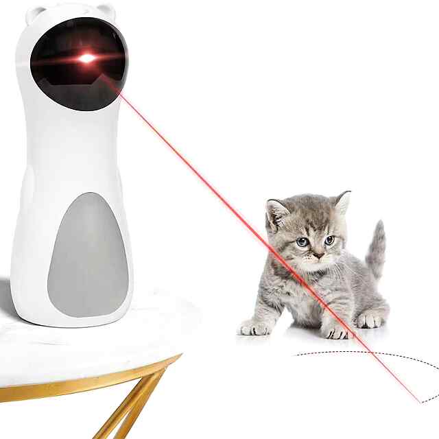 Автоматична лазерна іграшка для котів, 5 режимів руху, живлення від USB/батареек AA.