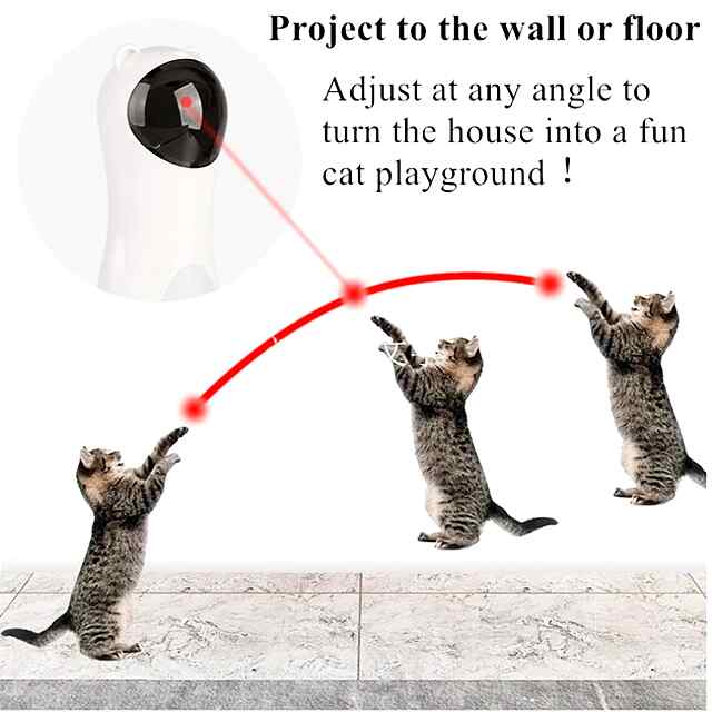 Автоматична лазерна іграшка для котів, 5 режимів руху, живлення від USB/батареек AA. - 2 фото товару