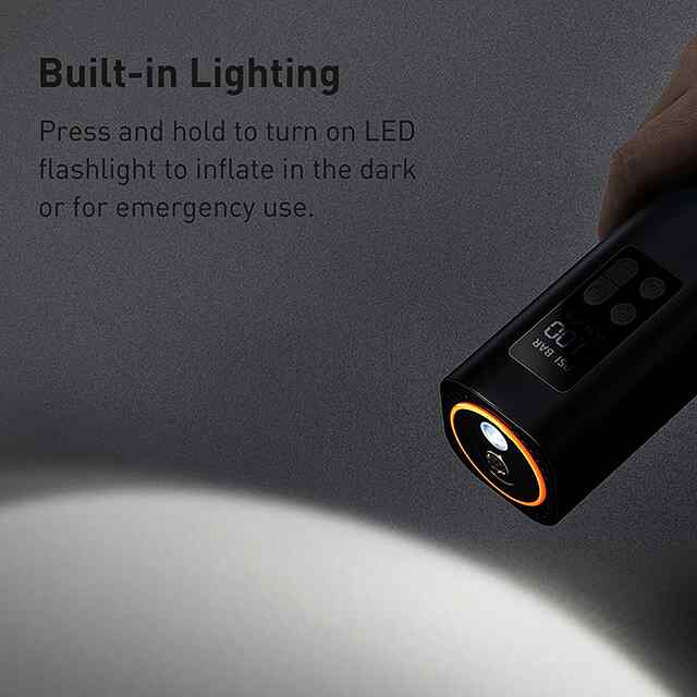 Автомобільний компресор Baseus Super Mini — швидкий та компактний надувний насос для авто/вело/м'ячів   ліхтарик - 1 фото товару