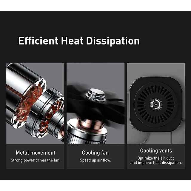 Автомобільний компресор Baseus Super Mini — швидкий та компактний надувний насос для авто/вело/м'ячів   ліхтарик - 2 фото товару