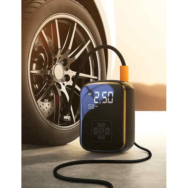 Автомобільний компресор Suitu ST-9624A (12V, LED) для авто/мото/вело. Макс тиск: 6.5 Bar, шланг в комплекті. Надійність та мобільність!