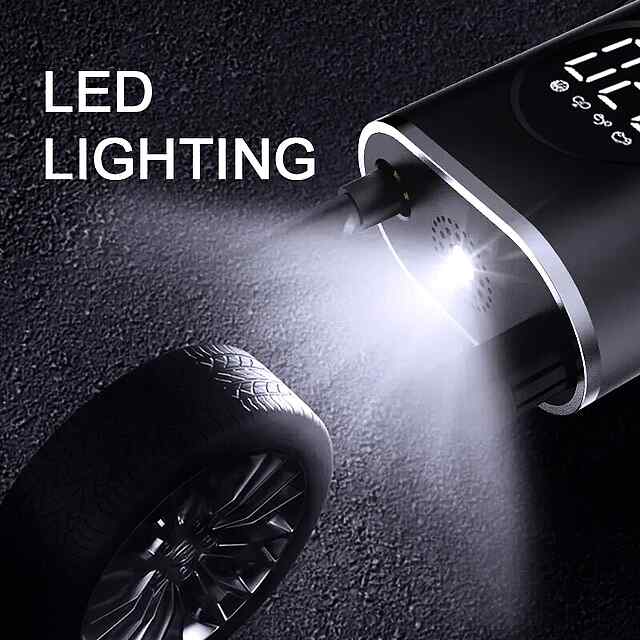 Автомобільний насос міні з LED, надувний універсальний для авто/вело/м'ячів - 1 фото товару