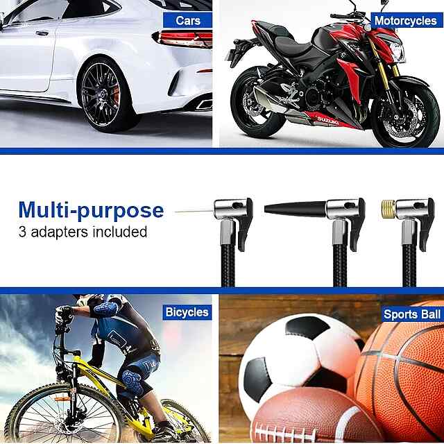 Автомобільний насос міні з LED, надувний універсальний для авто/вело/м'ячів - 2 фото товару