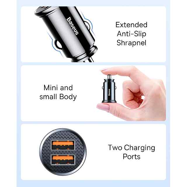 Автомобільний зарядний пристрій QC4  PD 5A Dual USB Type-C для iPhone Samsung Huawei Xiaomi Honor - 3 фото товару