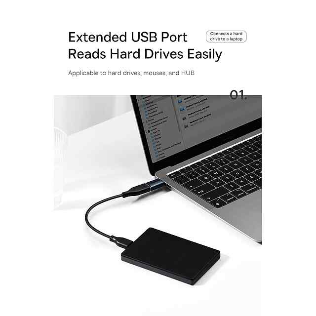 Baseus Adapter Type C to USB 3.1 чорний, 10 Гбіт/с, для швидкої зарядки та OTG - 3 фото товару