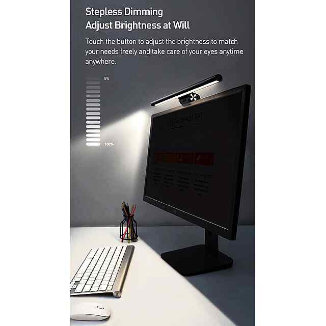 Baseus I-Wok LED лампа для монітора USB підвісна, 3 кольори світла. Яскраве освітлення робочого столу.