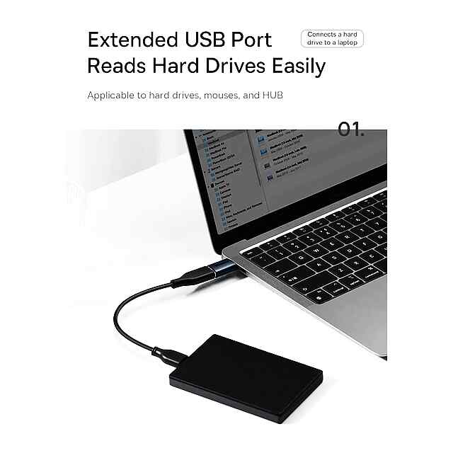 Baseus Type C - USB 3.1 OTG Адаптер, Швидка Передача Даних та Зарядка - 2 фото товару