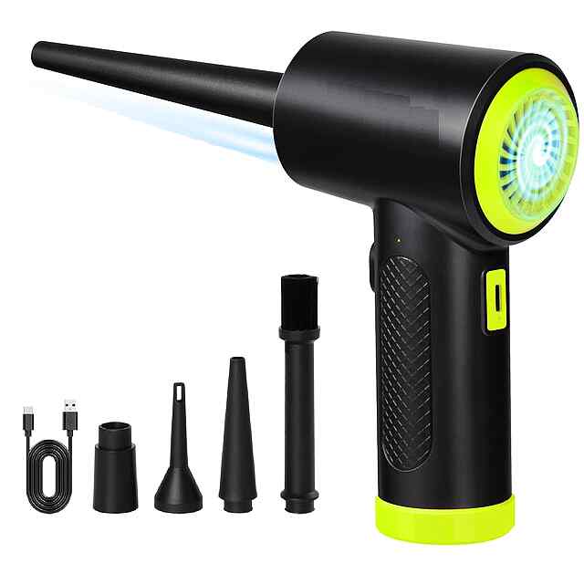 Бездротовий акумуляторний Air Duster: продування пилу ПК з LED (60000 об/хв) - для чищення щілин