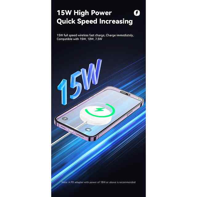 Безпровідний магнітний ZP 15W для iPhone 12/13/14/15 PD, швидка зарядка - 3 фото товару