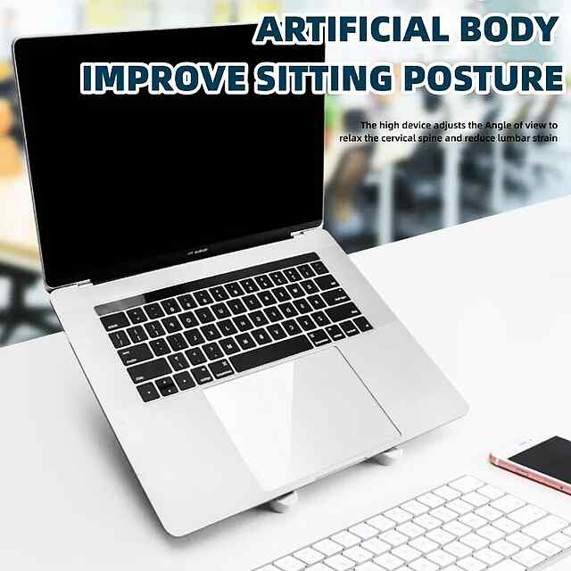 Біла складна підставка для ноута до 15 (регульована) - 3 фото товару