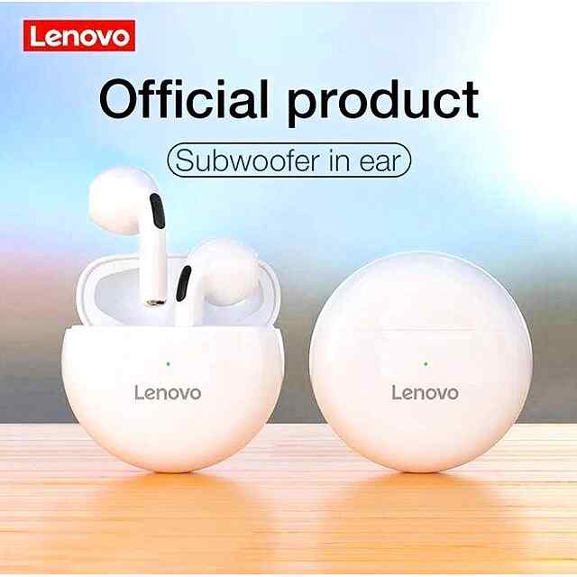 Lenovo Bluetooth 5.0 навушники з активним шумоподавленням, білі, водонепроникні, до 5 годин роботи.