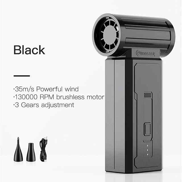 Booster W01 Mini Turbo Jet Fan - Потужний портативний повітродув 36 м/с   USB, 2 акумулятора 3000мАг. Україна. - 3 фото товару