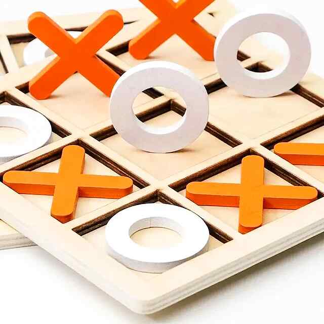 Дерев'яна гра Монтессорі Хрестики-Нулики для дітей та дорослих 10×10 см - 1 фото товару