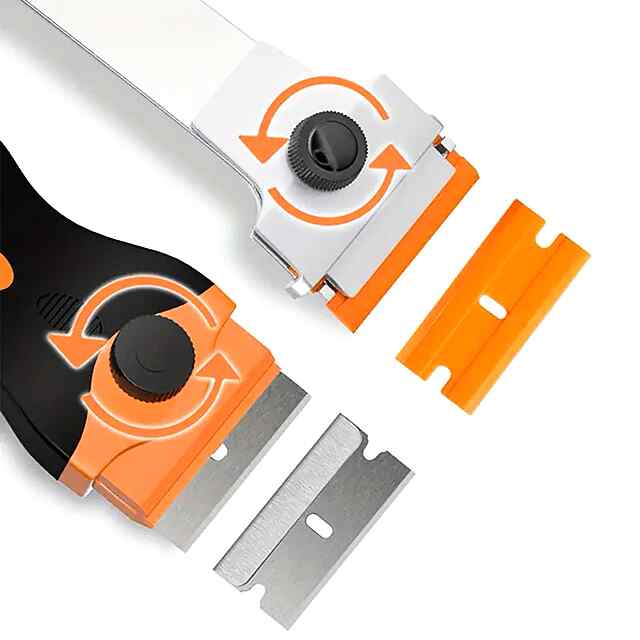 Двосторонній скребок ніж з лезами для очищення скла та поверхонь, 20 шт. - 2 фото товару