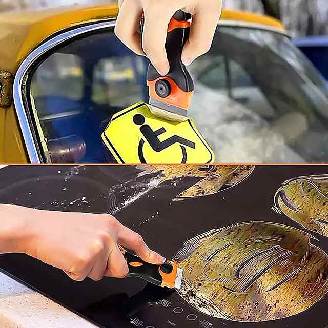 Двосторонній скребок ніж з лезами для очищення скла та поверхонь, 20 шт. - 3 фото товару