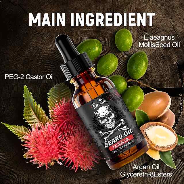 Ефірна касторова олія та мезоролер 0,25 мм для бороди 30 мл - Догляд та зростання бороди - 2 фото товару