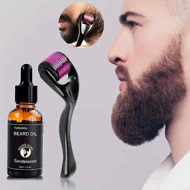 Ефірна касторова олія та мезоролер для густих бород - догляд 2 в 1 30 мл   0,25 мм