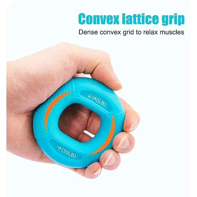 Еспандер силіконовий 40-50LB – зміцнення кисті та передпліччя, фітнес/реабілітація, блакитний.