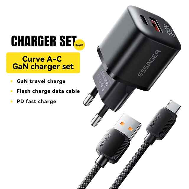 20 Вт GaN USB Type-C зарядка Essager - Швидка та компактна. iPhone 14 за 30 хв!

Опис: Зарядний пристрій Essager 20 Вт з технологією GaN, сумісний з Apple (Type C). Швидка зарядка для iPhone, iPad та інших девайсів. Компактний і зручний у подорожах.