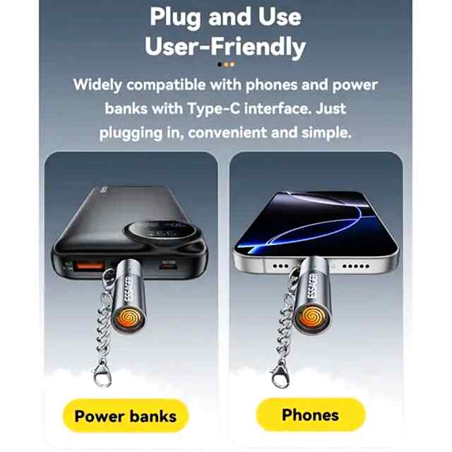 Essager USB-C Mini Electronic Lighter — компактний безполум'яний прикурювач з OTG - 1 фото товару