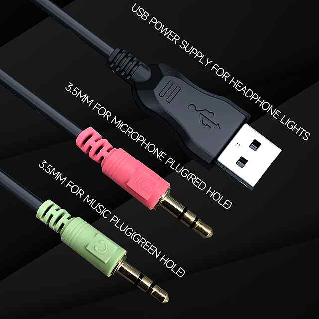 H21 Гарнітура USB з мікрофоном RGB 3.5мм - для геймінгу, навчання, музики - 2 фото товару