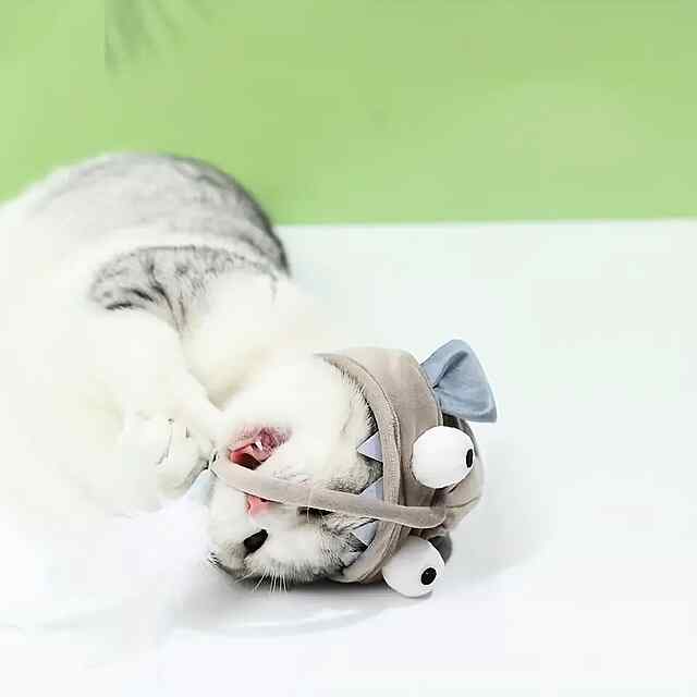 Головний убір для кота з іграшкою-рибою - розвага та активність. - 1 фото товару