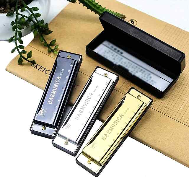 Губна Гармошка C, 10 отв. Золота з Боксом, Новачкам - 2 фото товару