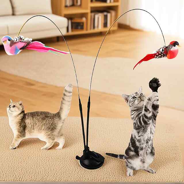 Іграшка для кішок Полювання з пір'ям - міцна та безпечна!