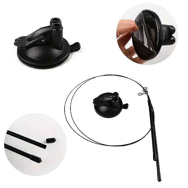 Іграшка для котів «Мисливець»: міцна палиця   пір'я   потужна присоска - 1 фото товару