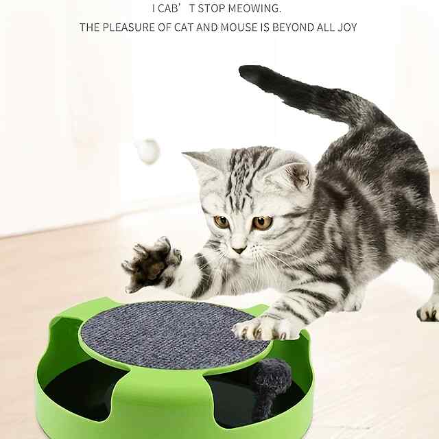 Іграшка-головоломка для кішки з обертовою мишкою, когтеточка 25 см