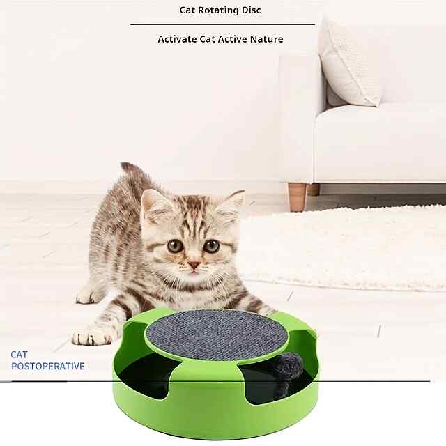 Іграшка-головоломка для кішки з обертовою мишкою, когтеточка 25 см - 2 фото товару