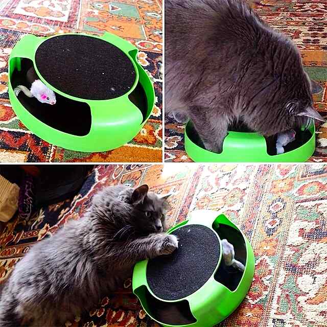 Іграшка-головоломка для кішок з мишкою, когтеточка 2в1 - 2 фото товару