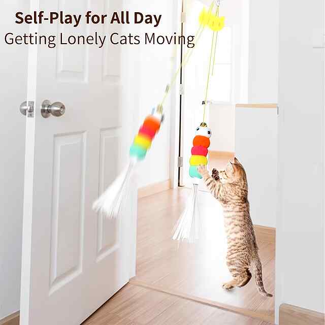 Кольоровий черв'ячок: Інтерактивна іграшка для котів на липучці. Активність, розвиток мисливських інстинктів та задоволення! 30г.